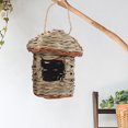 thumbnail image 3 of Césped natural colgado nido de paja Bird Hut Birdhouses para encantadores decorativos 13x8cm kusrkot Casa de pájaros, 3 of 8