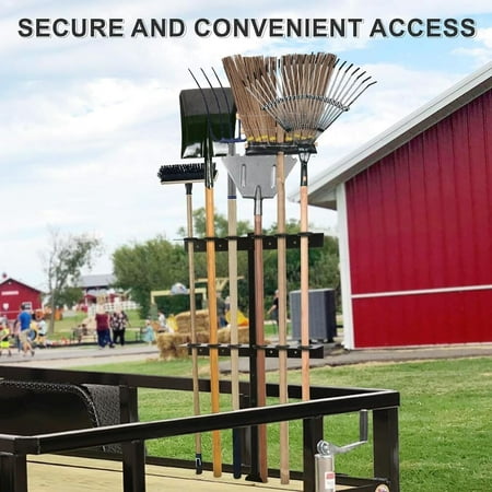 

Trailer Tool Rack Shovel Holder - Rake Holder for Trailer Landscape Hand Tool...