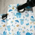 thumbnail image 4 of Ambesonne Cartoon Grommet Curtain, Stork Carrying an Elephant, 50" x 63", Amber Black Blue, 4 of 6