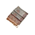 thumbnail image 3 of Sakkas Double Layer Jacquard Paisley Pashmina Shawl / Wrap / Stole - Grey / Copper Brown - One Size, 3 of 4