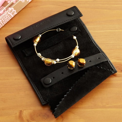 Personalized Mini Jewelry Roll, Black