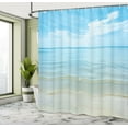 thumbnail image 4 of Ambesonne Summer Shower Curtain, Sea Horizon Shore Beach, 69"Wx84"L, Blue Cream, 4 of 4