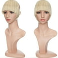 thumbnail image 2 of SEGO Bang Clip in Hair Extension Synthetic Hair Fake Bangs Blonde Straight Hair Piece Gold Hair Accessory, 2 of 6