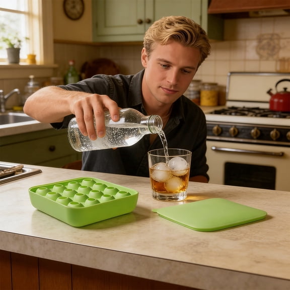 Flexible Silicone Ice Tray Mold With Lid For Freezer 15 Equal Cavities