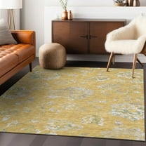 Addison Rugs Chantille Indoor/Outdoor Transitional Floral Gold Washable Rectangle Rug, 2'6" x 3'10"