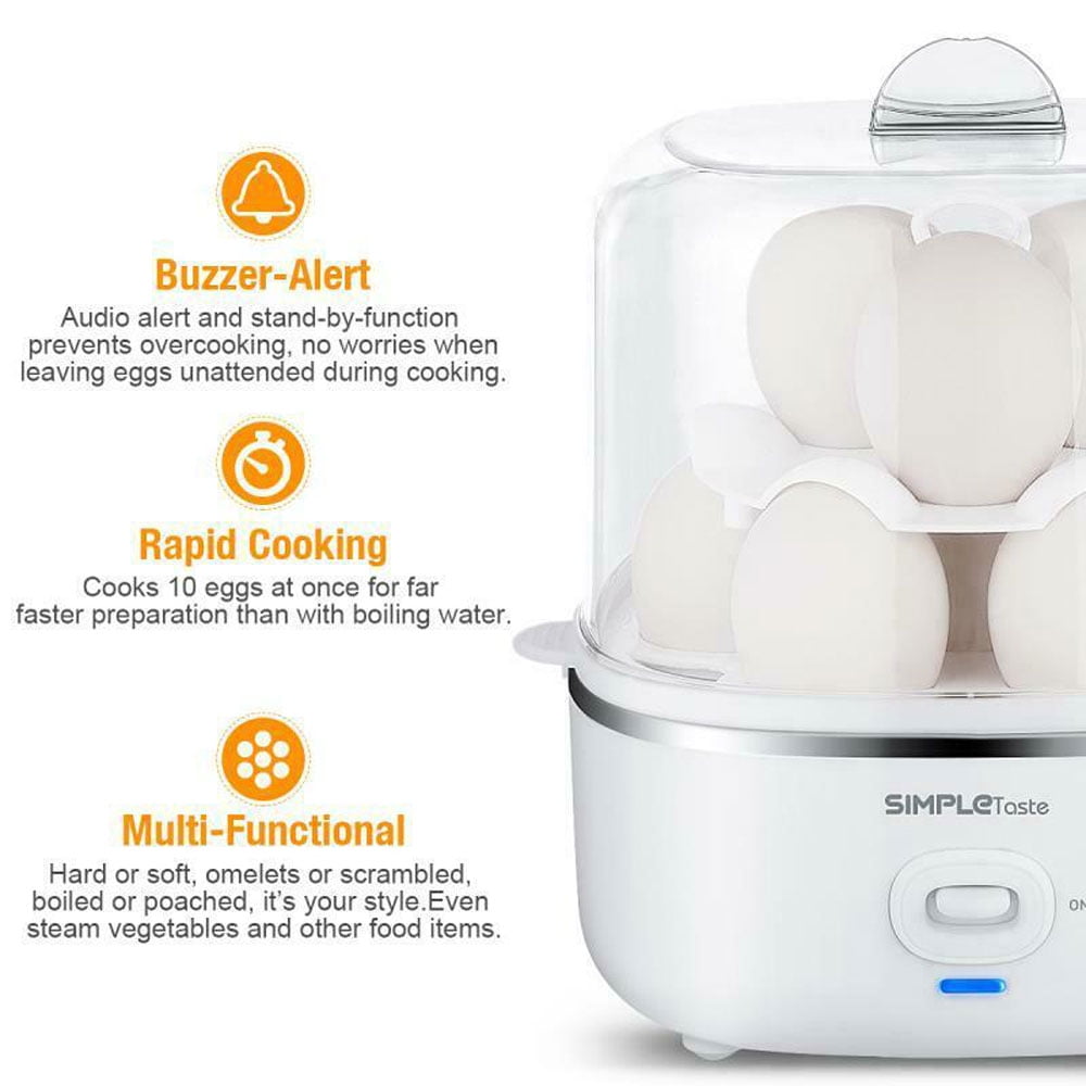 Blue 7 Capacity Womdee Rapid Egg Cooker Electric Egg Cookers Medium Measuring Cup Included Soft Hard-Boiled Egg Boiler Maker with Auto Shut-Off and Buzzer BPA Free