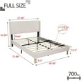 thumbnail image 3 of AUFANK Full Bed Frame Upholstered Platform with Wooden Slats, Noise-Free, Beige, 3 of 6
