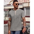 thumbnail image 3 of COOFANDY Mens Henley Short Sleeve Classic Lightweight Tee Shirt 4 Button Fashion Pullover T-Shirts Casual Henley Shirts, 3 of 6