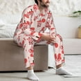 thumbnail image 7 of Uemuo Milk Tea Pattern 2-Piece Loungewear Set - Men’s Soft Sleepwear, Cozy Winter PJs, Comfy Sleep Set-Small, 7 of 7