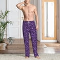 thumbnail image 2 of Hirioo Purple Leopard for Men's PJ Pajama Pants Sleep Pants Men's Home Trousers with Pockets,S-3XL-Medium, 2 of 6