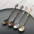 thumbnail image 3 of Zinc Alloy Retro Coffee Spoons Tableware Thistle Leaf Stirring Tea Spoon Silverware, 3 of 4