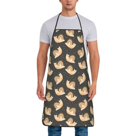 

Apron for Men Women Cartoon Cute Snails Waterproof Chef Kitchen Baking Apron with Long Ties Aprons for Cooking Baking and Gardening Kitchen Collection