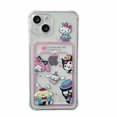 thumbnail image 3 of Funda transparente con patrón de Hello Kitty para iPhone, carcasa suave de TPU con ranura para tarjeta y soporte de bolsillo para modelos 7, 8, 14 Plus, 13, 12, 11 Pro Max, X, XR, XS Max, 3 of 5