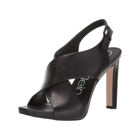 

Calvin Klein Women s Myra Cross Strap Sandal Black Size 10M