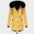 thumbnail image 2 of Women's Plus Size Winter Warm Hooded Lined Trench Coat Thick Overcoat Windproof Outwear, 2 of 2