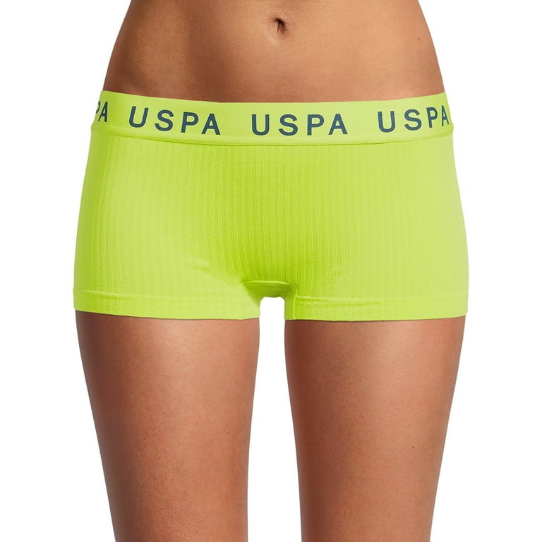 U.S. Polo Assn. Women s Ribbed Seamless Boyshort Panties 5 Pack Walmart
