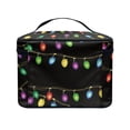 thumbnail image 4 of HELLHERO Coloured Lights Polyester Portable Makeup Cosmetic Bag Organizer Travel Makeup Case Portable Traveling Portable Hanging Organizer Portable Bathroom, 4 of 6