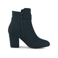 thumbnail image 3 of Unique Bargains Women's Round Toe Block Heel Boots Ankle Booties Blue (Size 10), 3 of 7