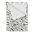 thumbnail image 2 of Pen Soft Flannel Fleece Blanket, Office and School Themed Pencil Pen and Marker Drawing on Tiled Paper Background Image, Cozy Plush for Indoor and Outdoor Use, 50" x 70", Black White, by Ambesonne, 2 of 5