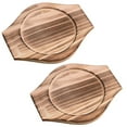 thumbnail image 1 of Miangastore Wood Pot Mats Brown Prevent Scalding For Families 2Pcs 9.4X7.9X0.6In, 1 of 9