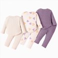 thumbnail image 5 of TOWED22 Baby Infant Toddler Girl CartoonWinter Clothes 2 Piece Long Sleeve Print Graphic Tee and Cozy Pants Outfits Clothing(Purple,12-18 M), 5 of 9