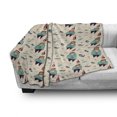 thumbnail image 3 of Sailboat Soft Flannel Fleece Throw Blanket, Potbelly Sailor with Striped Clothes and Blue Whales Hand Drawn Design, Cozy Plush for Indoor and Outdoor Use, 50" x 70", Multicolor, by Ambesonne, 3 of 6