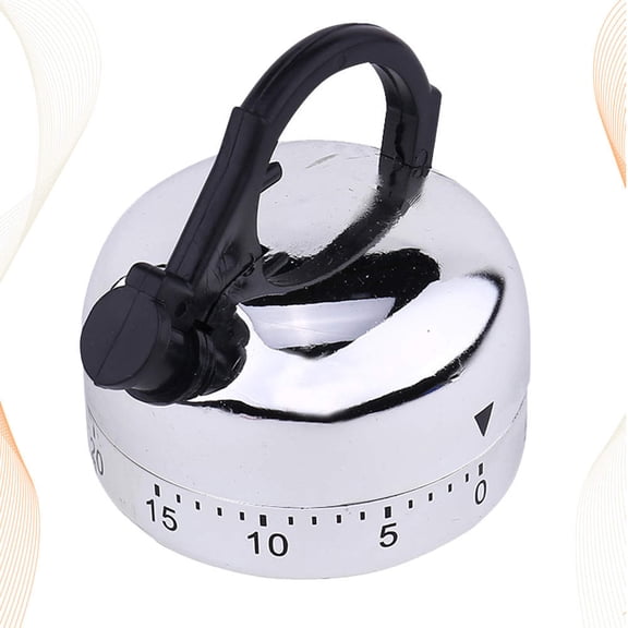 LOLIPPYY Household Cooking Timer Plated Silver Mechanical Kitchen Countdown Timer for Baking