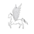 thumbnail image 1 of Broche de caballo con incrustaciones de diamantes de imitación, broche de caballo volador, diseño tridimensional de caballo, para suéter, bufanda, vestido, insignia, accesorio de joyería, 1 of 8
