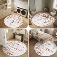thumbnail image 5 of Small Round Rug 3Ft, Eucalyptus Leaves Fall Non-Slip Washable Circle Rugs Carpet, Thanksgiving Weep Leaf Botanical Indoor Outdoor Rug Floor Mats Throw Runner for Bedroom Living Room Bathroom, 5 of 8
