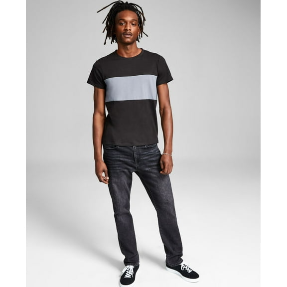 And Now This Men’s Bold Stripe T-Shirt, Small, Black
