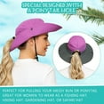 thumbnail image 5 of ROYAL MATRIX Women's Outdoor UV Protection Sun Hat Foldable Fishing Hats Mesh Wide Brim Beach Cap with Ponytail Hole Purple & Grey, 5 of 5