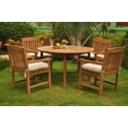 thumbnail image 6 of Teak Dining Set: 4 Seater 5 Pc: 52" Round Table And 4 Devon Captain/Arm Chairs Outdoor Patio Grade-A Teak Wood WholesaleTeak #WMDSDVg, 6 of 6