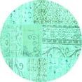 thumbnail image 1 of Ahgly Company Indoor Round Patchwork Turquoise Blue Transitional Area Rugs, 6' Round, 1 of 4