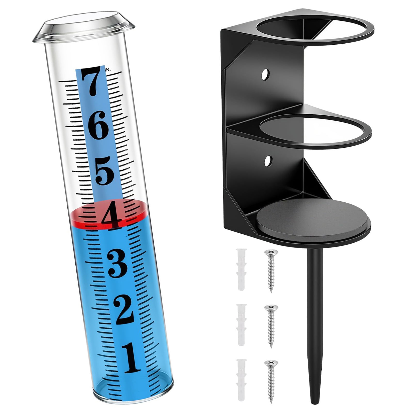 Precise Metal Rain Gauge with Stable Base for Accurate Rainfall Tracking in Gardens