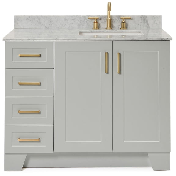 Ariel Q043SRCW2RVOGRY Taylor 43" Free Standing Single Rectangular Basin Vanity Set - Grey