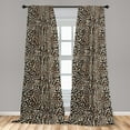 thumbnail image 2 of Leopard Print Window Curtains, Classic Wild Cat Skin Inspired Spots Jungle Design Fashion, Lightweight Decor 2-Panel Set with Rod Pocket, Pair of - 28"x95", Dark Brown Beige and Camel, by Ambesonne, 2 of 3