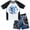 Black panther, white / blue, variant on Marvel Avengers Iron Man Thor Captain America UPF 50  Rash Guard Swim Trunks Outfit Set Toddler to Big Kid