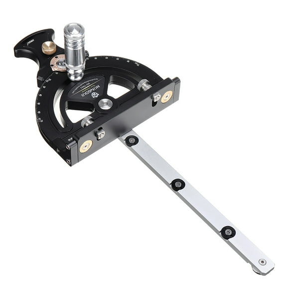 HONGDUI HD-TB01 Multi-Angle Precision Miter Gauge for Woodworking, 0-70° Adjustable with Quick-Set Angles (0°, 22.5°, 45°, 67.5°), Durable Aluminum Alloy Construction, Black Finish