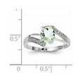 thumbnail image 2 of Sterling Silver Rhodium Green Amethyst and Diamond Ring - Size 7 - Measures 2mm Wide, 2 of 2