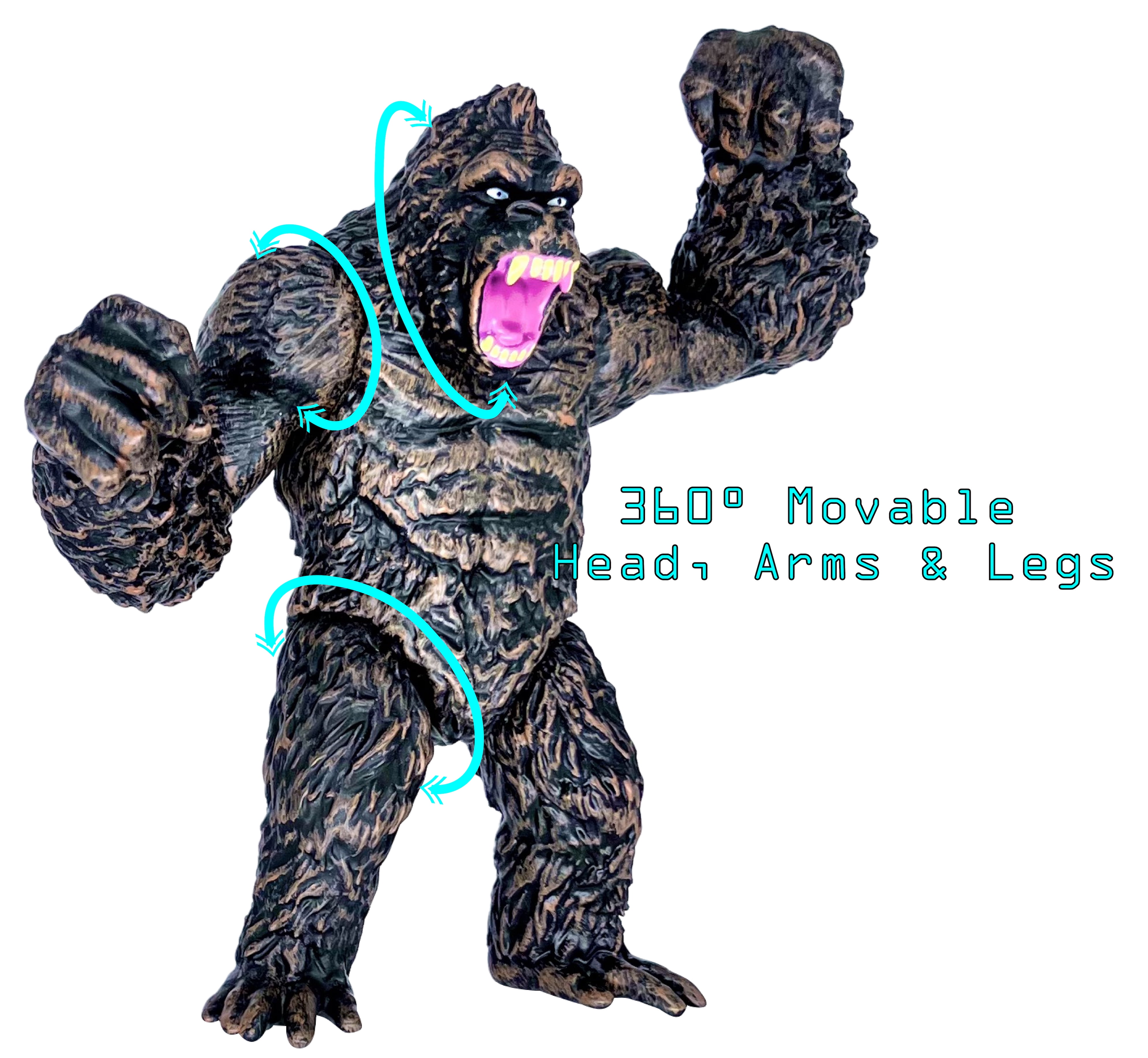 TwCare Set of 2 Godzilla vs King Kong Action Figures, Movable
