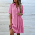 thumbnail image 5 of TaTaai Women's Casual Collared Short Sleeve Dress with Button Front, Soft Linen Blend, and Comfortable Mini Length Gift, 5 of 9