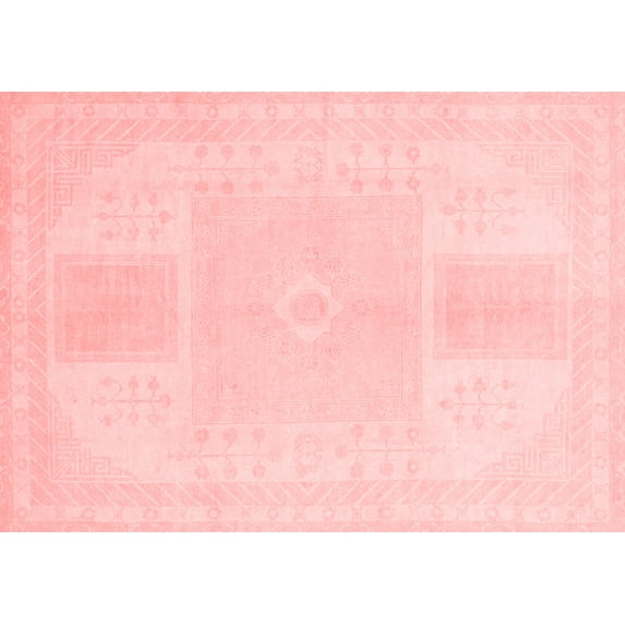 Ahgly Company Machine Washable Indoor Rectangle Abstract Red Modern Area Rugs, 5' x 7'