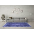 thumbnail image 3 of Ahgly Company Indoor Square Persian Blue Traditional Area Rugs, 3' Square, 3 of 4