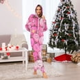 thumbnail image 6 of Pink Cartoon Pumpkin Pattern Adult onesie Pajamas, Crystal Velvet Ultra Soft Warm Jumpsuit for Men and Women, 6 of 7