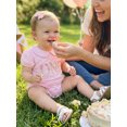 thumbnail image 3 of BemeyourBBs Infant Baby Girls First Birthday Outfit 1st Years Old Birthday Clothes Bubble Romper Cute Floral Letters Embroidery Short Sleeve Summer Jumpsuit Bodysuit Playsuit, 3 of 9