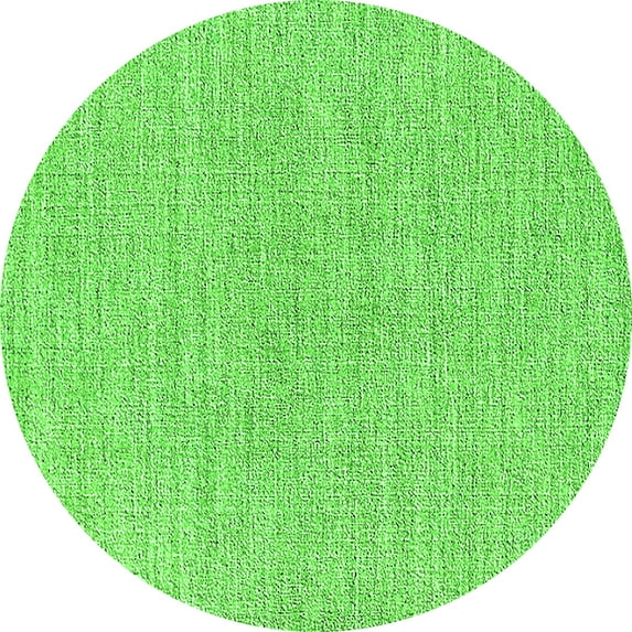 Ahgly Company Indoor Round Solid Green Modern Area Rugs, 6' Round