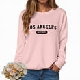 thumbnail image 2 of Towmus Women's Los Angeles Crewneck Sweatshirt Casual Long Sleeve Raglan Shirts Cool Letter Print Pullover Tops, 2 of 5