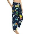 thumbnail image 3 of Kdxio Women's Comfy Stretch Funny SpaceshipsPrint Drawstring Pajama Pants-Small, 3 of 9