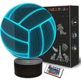 thumbnail image 1 of Luz Nocturna De Voleibol 3D, Lámpara De Ilusión De Atmósfera Deportiva Para Niños Con Control Remoto 16 Colores Cambiantes, Cumpleaños Creativo Amante Del Entrenador De Voleibol De Playa, 1 of 5