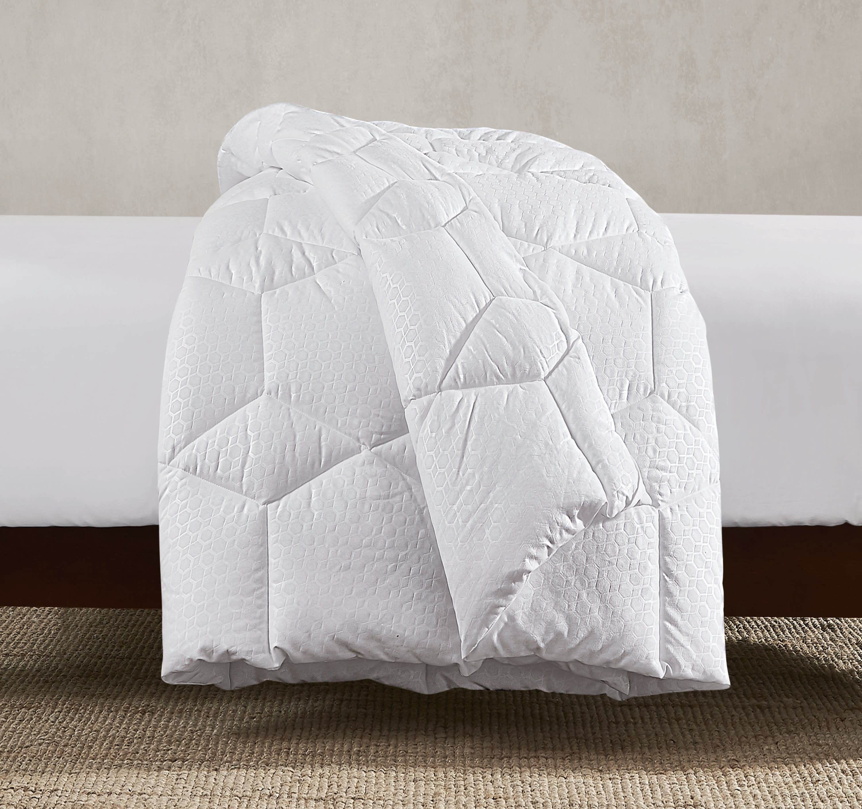 Nanobionic® Embossed Microfiber Down Alternative Queen Comforter in White